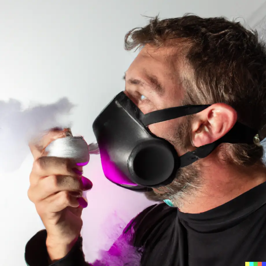 DALL·E 2023 05 12 14.17.56 spray paint being accidentally inhaled person is wearing a mask How To Clear Lungs Of Spray Paint – 12 Useful & Handy Tips