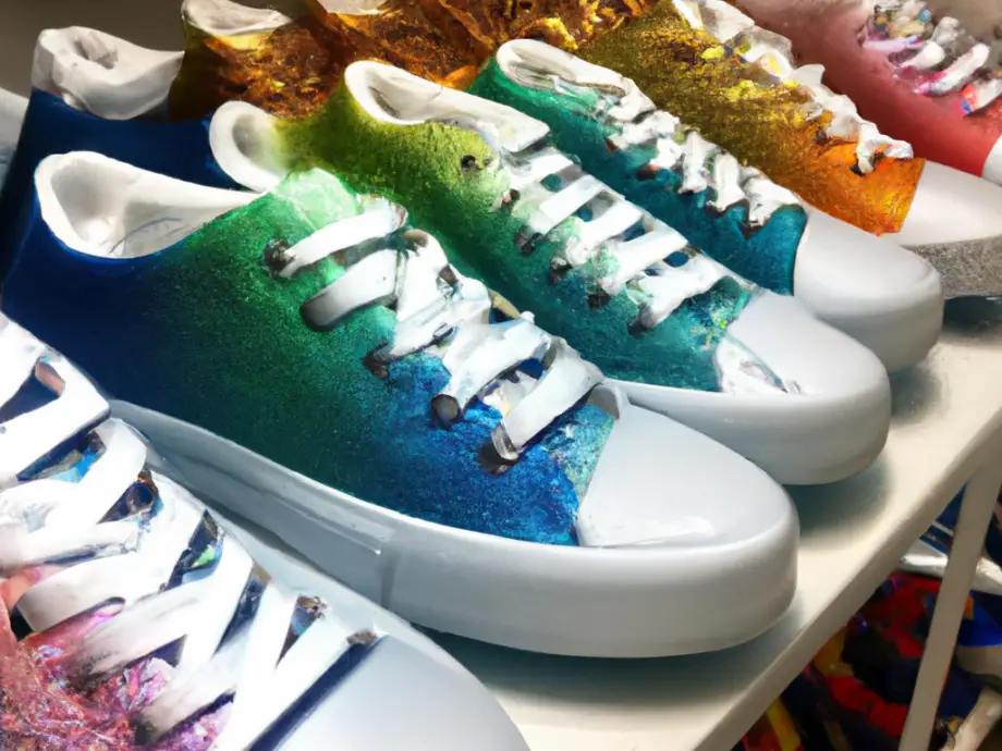 DALL·E 2023 05 26 00.37.54 colorful ombre affect on shoes edited Can You Spray Paint Leather Shoes? Unleash the Artist Within