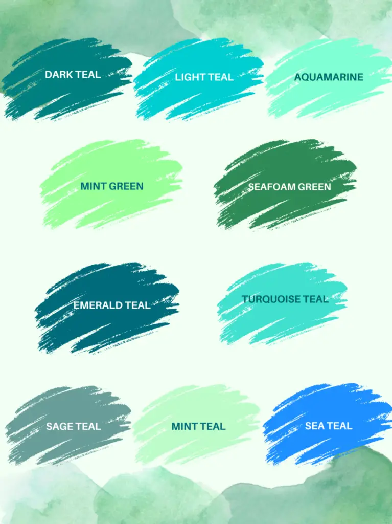 Different shades of TEAL